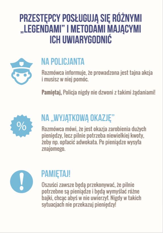 infografika o oszustach działających metodą "na policjanta"