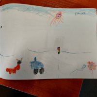książeczka z rysunkami przygotowanymi przez przedszkolaków